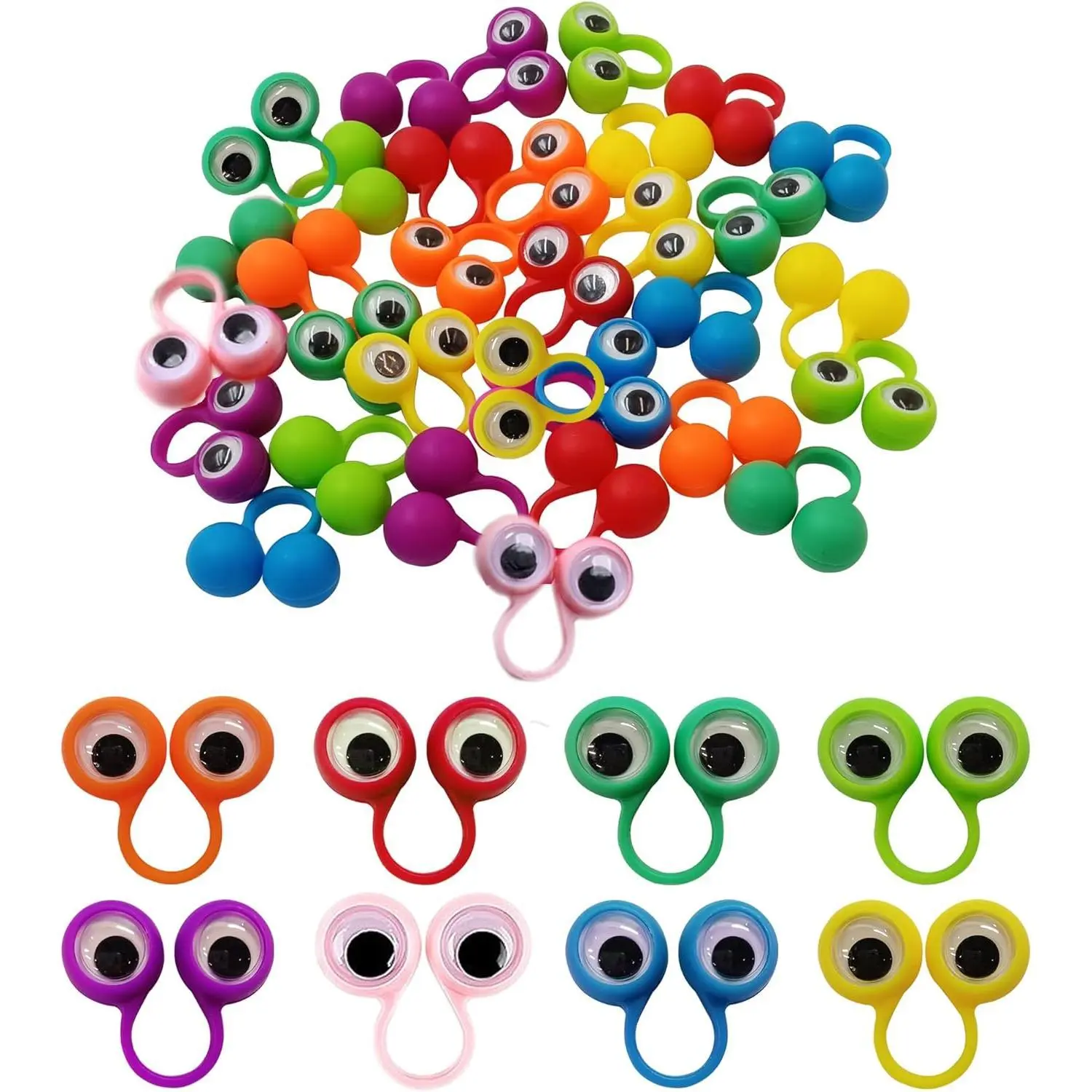 P-ITC018    Eye Finger Puppets Googly Eye Finger Puppets Wiggly Eyeball Finger Puppet Rings Eye Finger Toy Kids Party Favor A Pack of 32