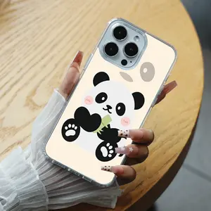 Cute Panda with Bamboo for iPhone 17/16/15/14/13/12/iPhon X/17PROMAX/Samsung(S22/S23/S24/S25) Transparent Magnetic Phone Case Durable Materials Lightweight, No Extra Bulk iphone 13 cases Smartphone BO1007B021