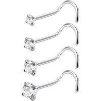 4-Prong CZ/18G/Screw Shaped