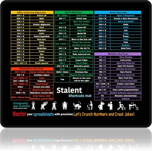 Mouse Pad for Excel/Word/PowerPoint/Windows Shortcuts – Small Excel Cheat Sheet Desk Pad |11.8"x9.8" | Spillproof, Non-Slip Surface Computer Mousepad | Office Gift for Employees & Students
