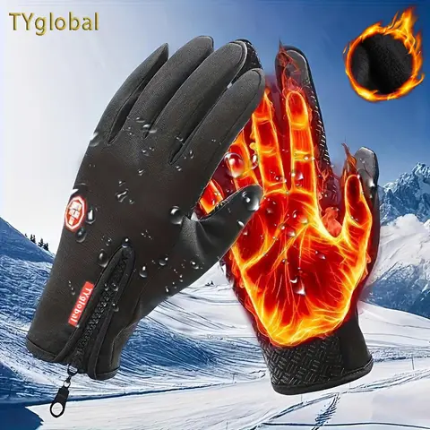 Extreme Cold Weather Full-Finger Sports Gloves - 70g Plush Liner, Waterproof, Windproof, Full Touchscreen, Non Slip, Protective, for Ebike Users' Performance Exercise Needs, Exercise Gloves, Extreme Cold Weather Gloves