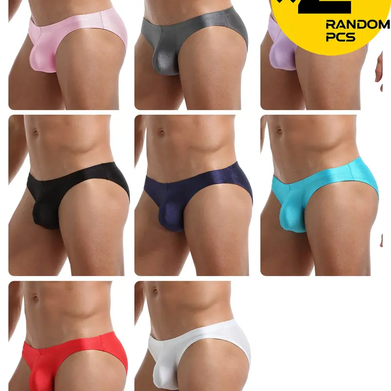 2/3/4 Pcs Random Color Men's Solid Briefs, High-Stretch & Skin-Friendly, Breathable Comfy Underwear for Daily Wear & Fitness