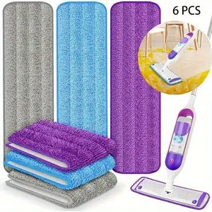 6 Pack Reusable Mop Pads for Swiffer PowerMop, Super Absorption, Multi-Surface Hardwood Floor Cleaning, Machine Washable Up to 100 Times, Durable, Suitable for All Finished Floors