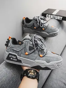 Men's Light Khaki Tech Style Sneakers, Retro Cool Style, Suede Material + Hemp Rope Laces Retro Style, Unique Details , Ideal for Daily Outfits & Street Leisure Scenarios