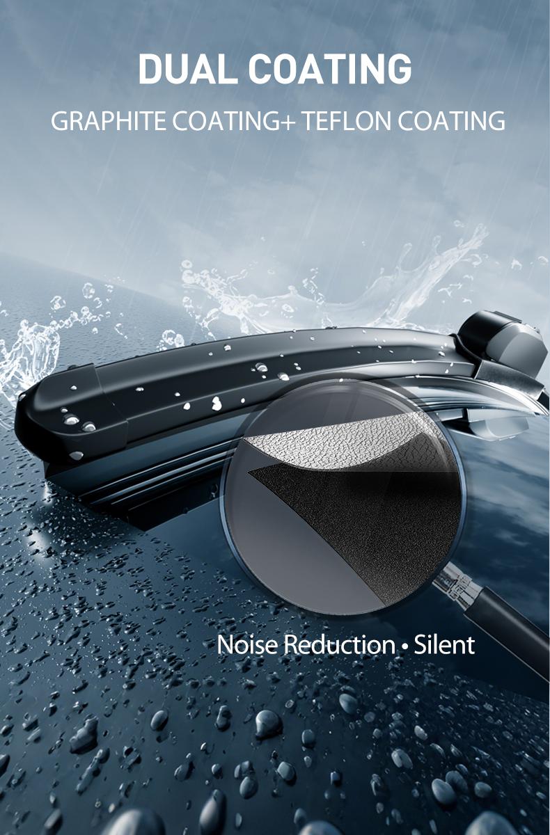 ITUTN Ultra Quiet Frameless Wipers Blades - OEM Quality, Streak-Free | 5 Adapters, Fits 99% Vehicles, All-Season universal quiet windshield wipers,Easy Install,Car Parts,Auto Parts