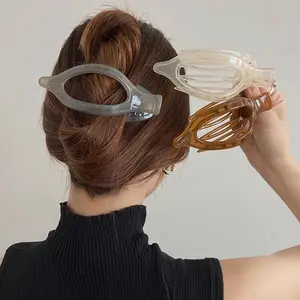 2026 New Arrival 3-Piece Flat Oval Duckbill Hair Clips, Strong-Grip Back-of-Head Updo Clips, Simple Stylish Sporty Protective Gear for Daily Wear & Sports Activities