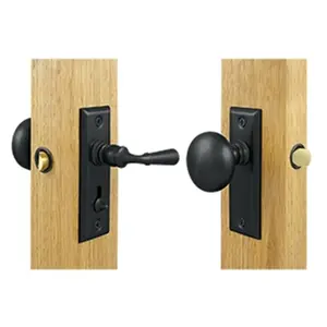 Rectangular Storm Door Latch Tubular Lock, Black - Solid