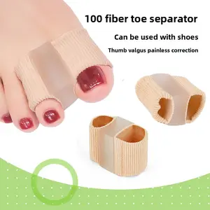 Gel fiber toe correction big foot thumb valgus toe splitter double hole sleeve toe orthosis nylon Manicure Nail