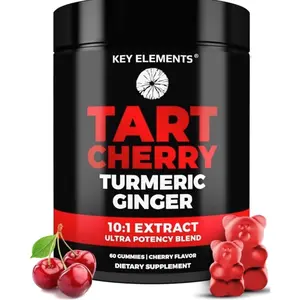 [Ultra Strength] Tart Cherry Gummies Extract with Turmeric & Ginger - Natural Tart Cherry Supplement for Uric Acid Cleanse Support & Recovery Gummies
