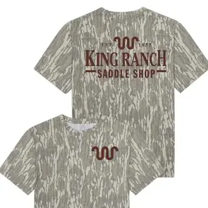 King Ranch Mossy Oak Bottomland Camo T-Shirt for Men Women, Hunting Graphic Tee, Outdoor Apparel Sizes S-5XL Casual Wear