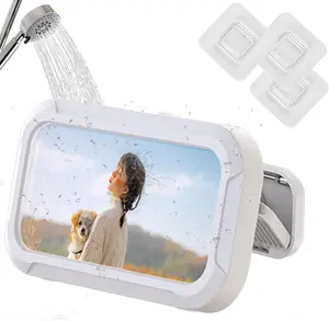 Adjustable 360° Rotating Retractable Shower Phone Holder, Sensitive Screen and Anti-Fog. Wall-Mounted Phone Holder for Bathroom Mirror,Bathtub,Kitchen,Shower Accessories.