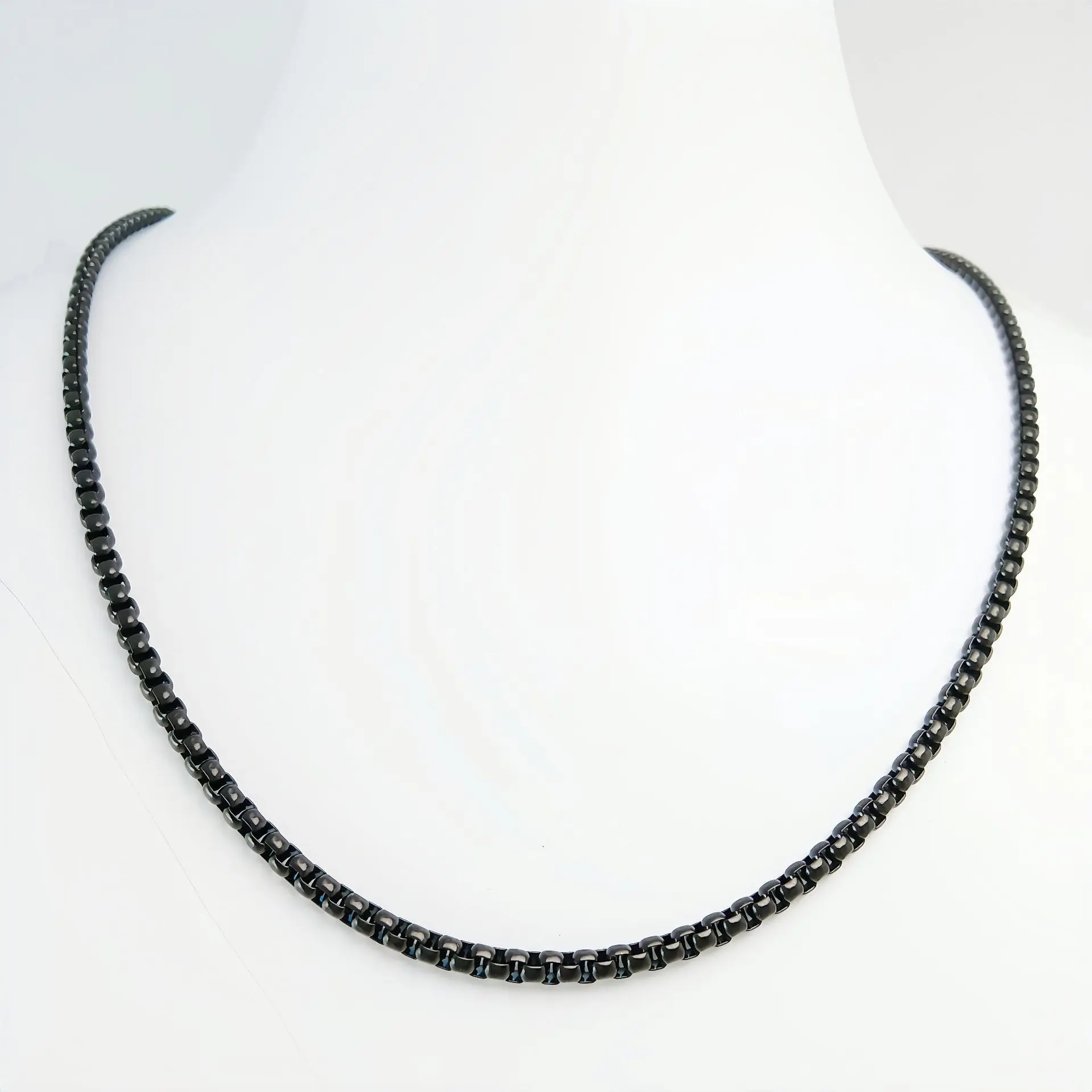 Black  3mm * 55cm square pearl chain