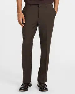 Express Extra Slim Brown Wool-Blend Washable Modern Tech Suit Pant