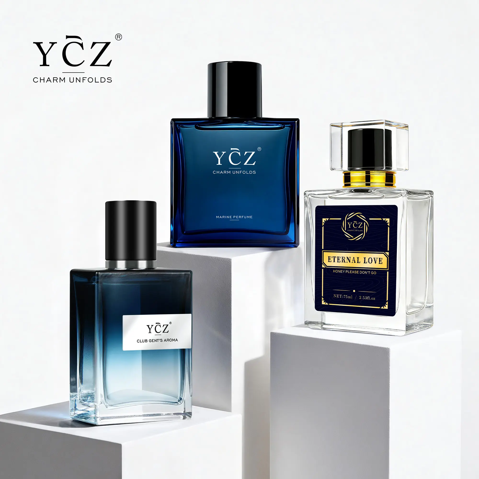 YCZ All-Scene Fragrance 3-Piece Gift Set | Midnight Marine EDP + Gent’s Club EDP + Eternal Love EDP | Versatile Fragrance For Beach, Date, Business & Nightclub | Long Lasting Luxury Masculine Scent For Men