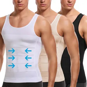 1/2/3/4 Packs Menswear Body Shaper Shapewear Sports Vest Men Compression Shirt  Breathable Stretchy Gym Lightweight Tummy Control Tops Suits Soft Fabric Formal Bestie