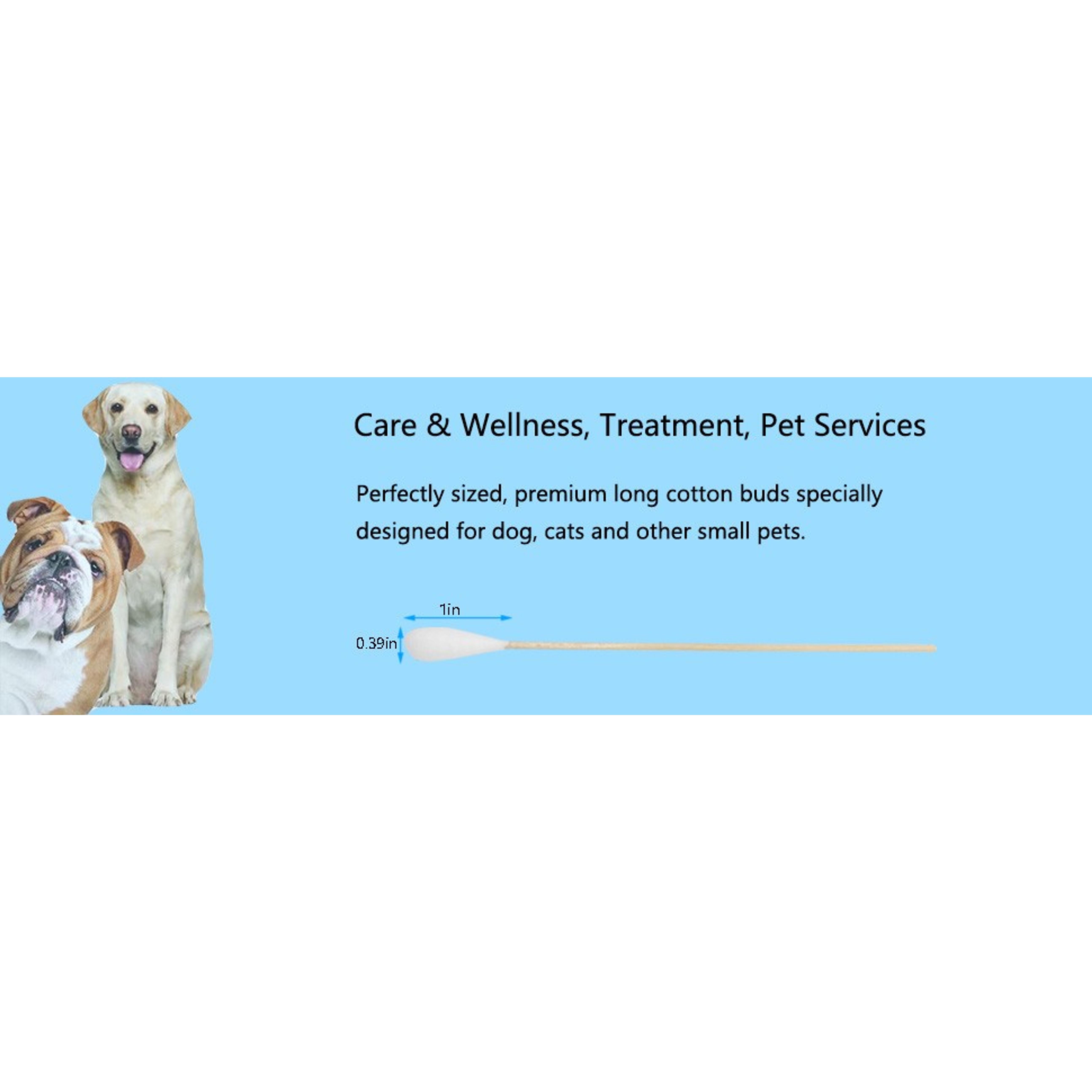 6 Inch Long Cotton Swabs (Large Size) 400pcs for Pets, Gun Cleaning or Makeup