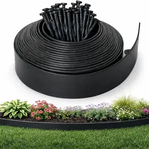 Landscape Edging Kit, 15m Long, 6cm Tall, No Dig Garden Edging Border, for Flower Beds, Tree Rings, Pathways, Includes 45 Spikes