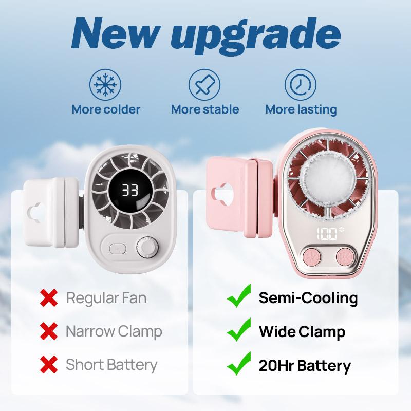 JOYTUTUS 2026 Car Clip On Air Conditioner Fan with LED Display - 360° Rotation, 100 Speeds Adjustable, USB Rechargeable Personal Cooling Fan, 16℃ Semi-Cooling Wide Clamp 20Hr Battery 3000mAh Battery JOYTUTUS 2026 Car Clip On Air Conditioner Fan with LED Display - 360° Rotation, 100 Speeds Adjustable, USB Rechargeable Personal Cooling Fan, 16℃ Semi-Cooling Wide Clamp 20Hr Battery 3000mAh Battery