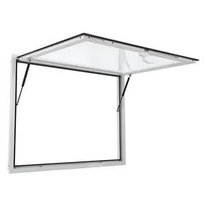 【GARVEE】Aluminum Alloy Concession Windows for Food Trucks and Stands, Multiple Sizes 36"x36" to 60"x36", Featuring Double-Point Fork Locks, Hydraulic Lift Struts, and Awning Doors Opening Up to 85 Degrees, Glass Not Included