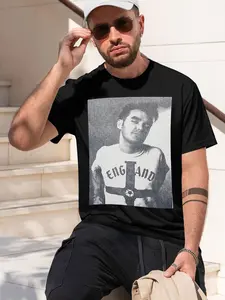 Morrissey In England 2026 new model Black/White Tee Stylish & Comfortable Loose Crew Neck Short Sleeve T-shirts Versatile On Trend Eye Catching Printed Graphic Casual Tee for Daily Wear Outings &