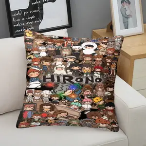 Hirono Pattern Pillow, Soft Comfortable Printed Design, Multiple Patterns Available, Perfect Gift, Ideal Home Decor for Kids and Adults, Soft Cushions