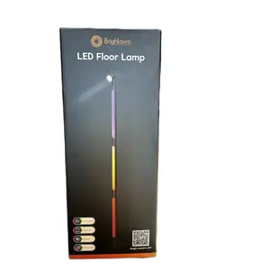 Brightown Color Changing Floor Lamp, LED Corner Lamp with Spotlight, Smart Standing Lamp with Music Sync, 16 Million Colors, 360° Rotatable Tube, RGB Floor Lamp for Bedroom Living Room Office