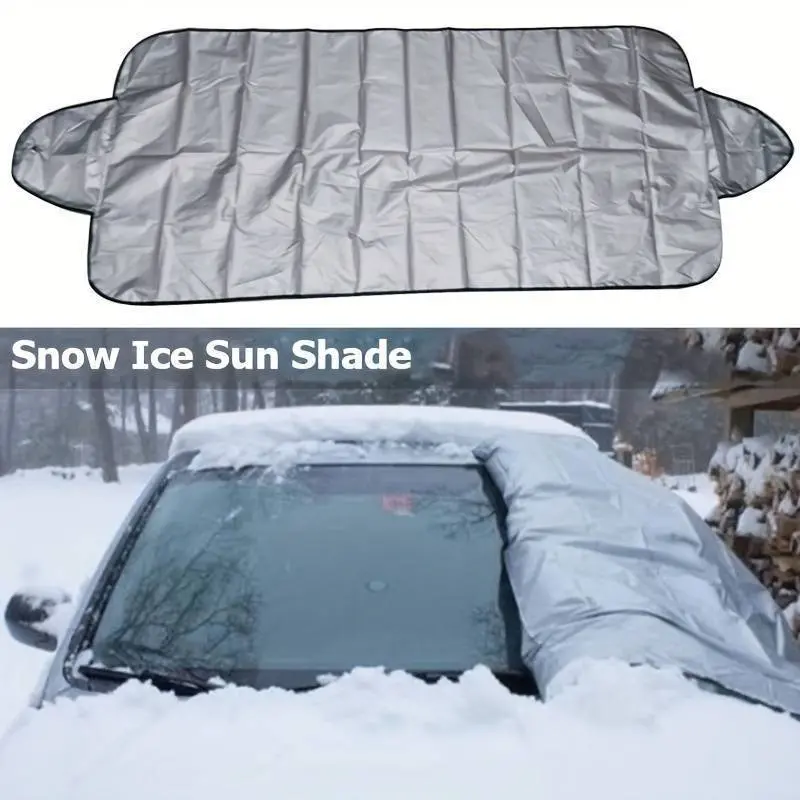 Winter Car Snow Cover, Foldable Car Windshield Cover, Car Windshield Cover for Ice and Snow, Sunshade Snow Cover, Durable Sun Shade, Windscreen Shade Cover, 1 PC, Essential Car Accessory for Cold Weather Protection