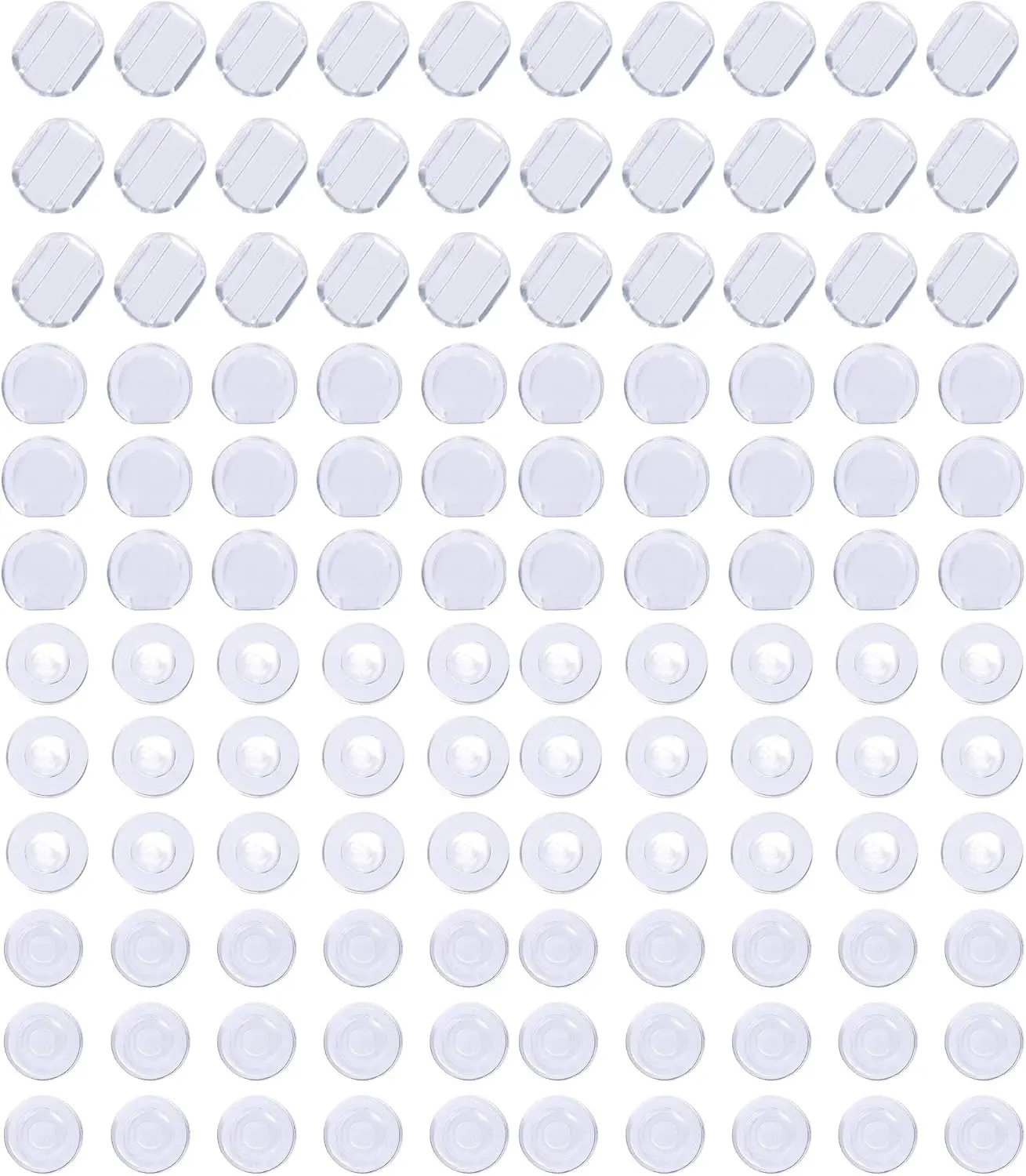 120 Pieces 4 Sizes Earring Back Pads Clear Silicone Comfort Earring Cushions for Clips on Earrings Backs
