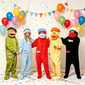 Mouth Monster Onesie with Large Comb & Shoes for Adults – 2026 Funny Snuggly Hooded Fleece One Piece, Oversized Jumpsuit for Couples Christmas Party & TikTok Costume