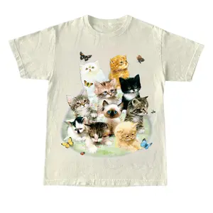 The Mountain Men's 10 Kittens, Cat Selfie Vintage 90s Graphic Shirt, Retro Funny Cat Tee, Alien Kitten Shirt, Y2k Halftone Gag Washed Tee, Cat Lovers Gift