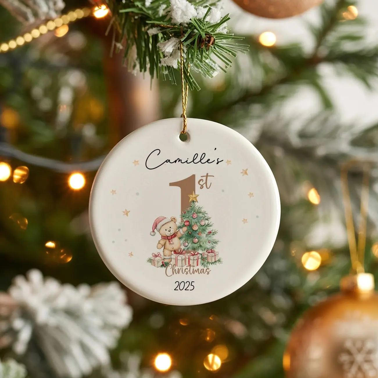 Baby's First Christmas Ornament, Baby 1st Christmas Decoration, Christmas Baubles, Custom Newborn Gifts, Xmas Gifts for Kids, Baby Keepsake ZA8