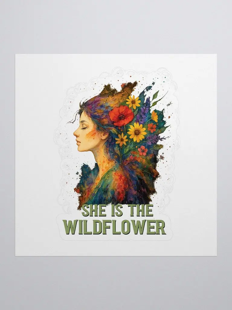 She Is the Wildflower Sticker – Boho Floral Naturecore Decal