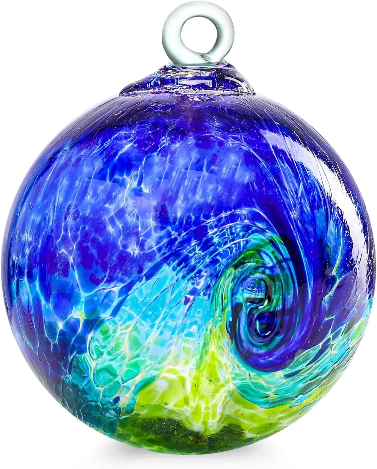 Hanging Garden Gazing Ball, Glass Witch Ball for Outdoor Decor, 6" | Hanging Gazing Balls, Hand-Blown Witch Ball Ornament Colorful Swirl Garden Globe for Outdoor Garden Lawn Yard Decorative