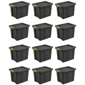 Sterilite Tuff1 Latching 18 Gallon Plastic Storage Container & Lid (12 Pack)
