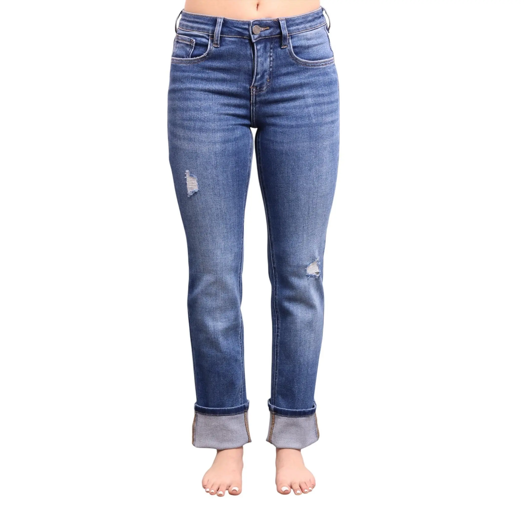 The Lana Mid-Rise Tummy Control Straight Leg Denim *FINAL SALE*