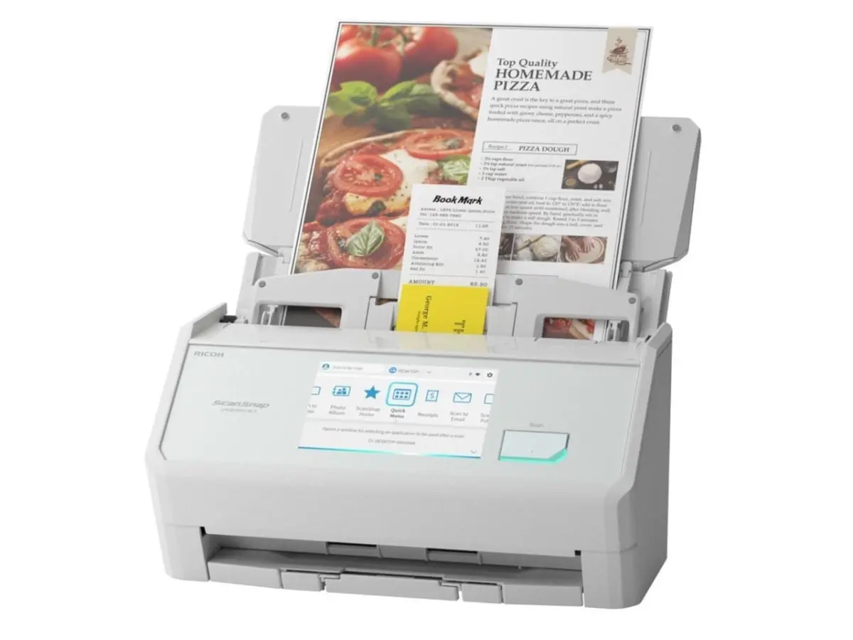 360 Stand Ricoh PA03860-B105 ScanSnap iX2500 Wireless Sheet-Fed Document Scanner - White, Touchscreen, USB 3.2 Wireless Scanner