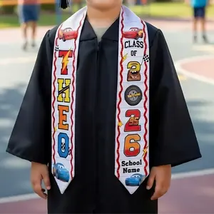 Cars Kid Graduation Stole, Class of 2026 Kindergarten Stole, Custom Name Kids Graduation Sash, Preschool Graduation Stole