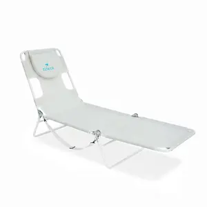 Ostrich The Original Chaise Lounge, Facedown Beach Pool Tanning Chair, White