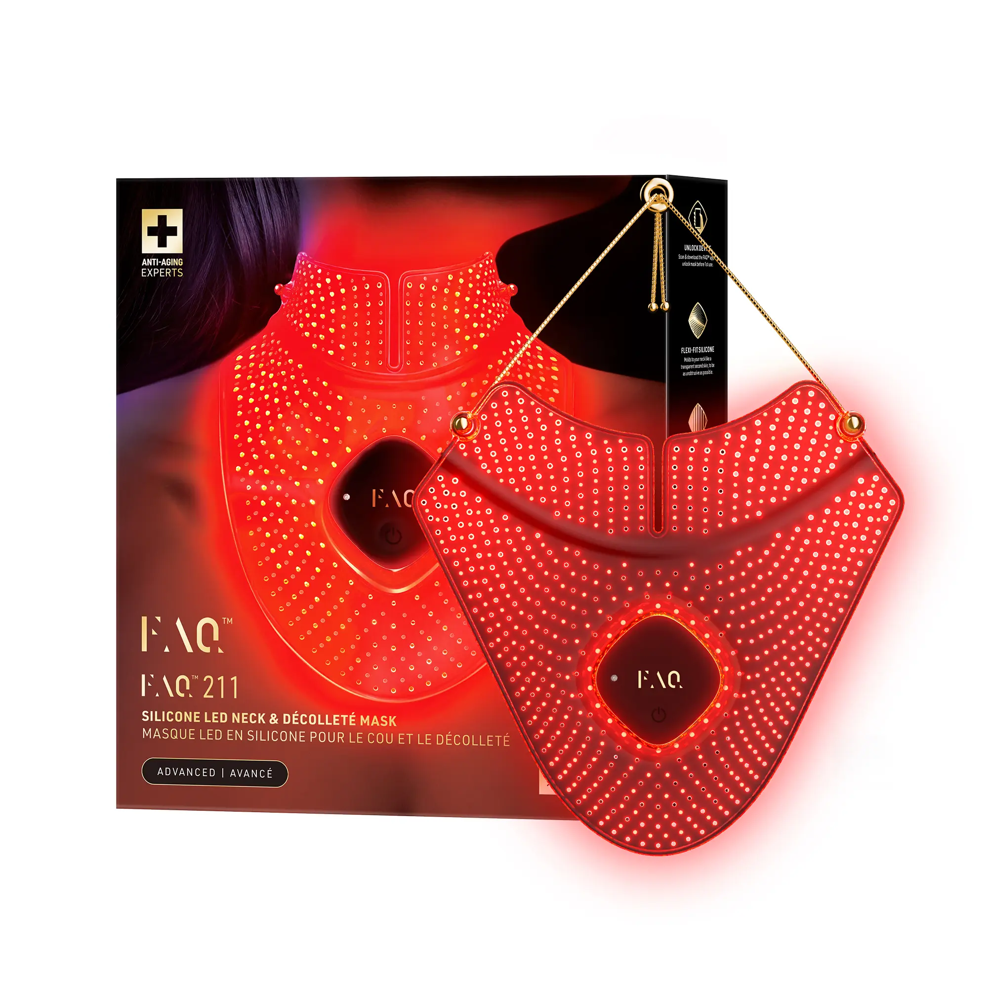 FAQ 211 Wearable Silicone Light Color Neck & Décolleté Mask - Luxury Skincare - Wireless & Lightweight Silicone Masks - Flexible-Fit & Full Coverage - Beauty & Skin Care