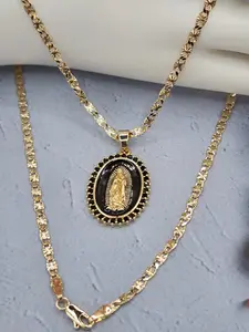 VIRGIN MARY  cute chain gold plated black fashion color 18"inches 24"inches available