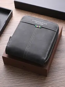 Men's Fashion Zipper Short Wallet, Youth Multi-Card Credit Card Holder, Portable Coin Purse, Ideal Gift for Boys, All Seasons