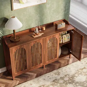 Tribesigns Sideboard Buffet Cabinet, 57" Farmhouse Storage Cabinet with Shutter Doors and Adjustable Shelf, for Dining Room, Living Room, Kitchen Furniture Home