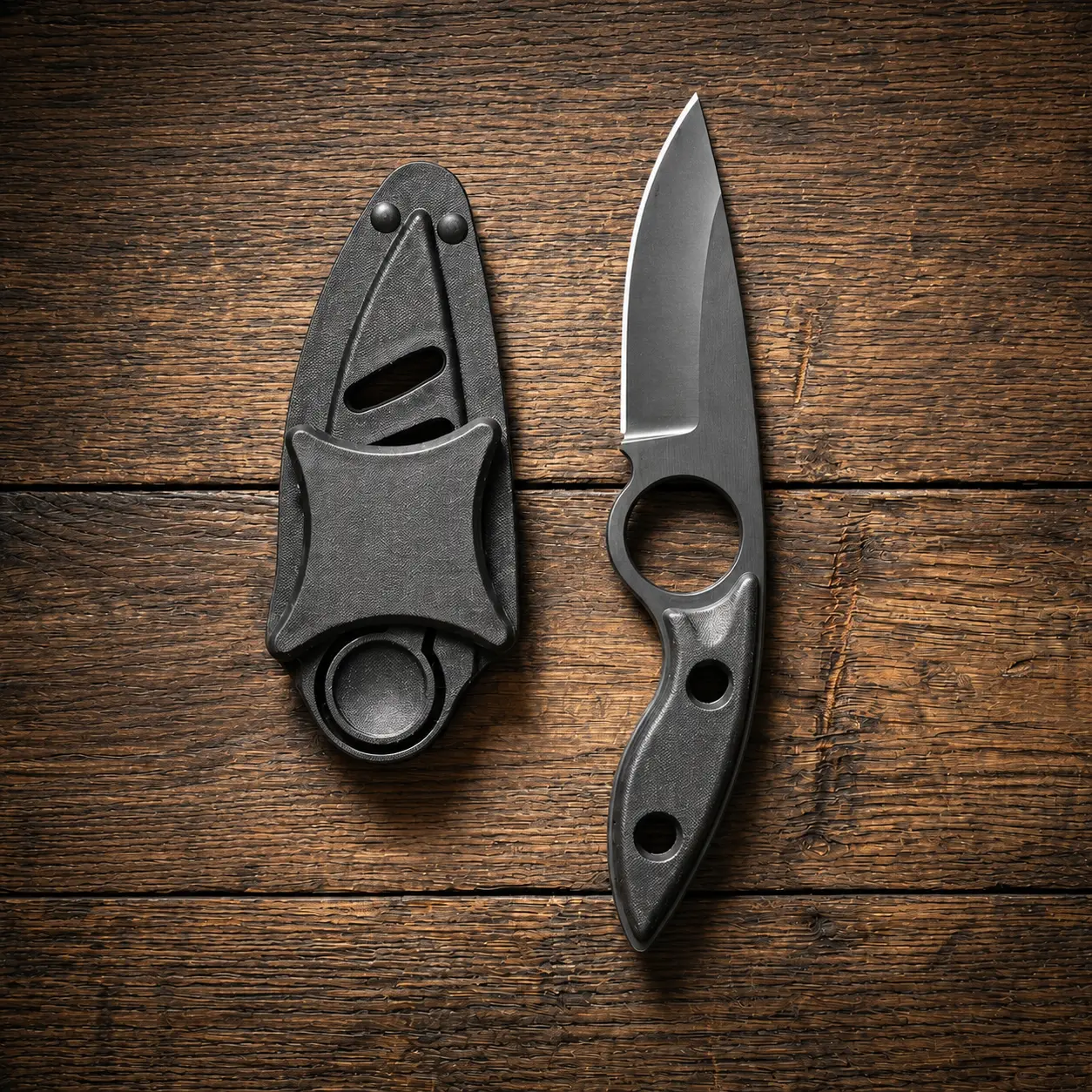 Omesio Compact EDC Utility Cutter with Sheath, Heavy-Duty Solid Core Non-Slip Stainless Steel Outdoor Gear for Camping & Daily Prep Gifting, Fixed Blade, Adults