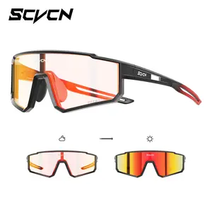 SCVCN 5-Pack UV400 Photocromatic Sports Eyewear - Outdoor Cycling Accessories, Modern Sunglasses Sports Eyewear for Road Cycling, MTB Bicycle Safety Goggles, Outdoor Fishing Gear