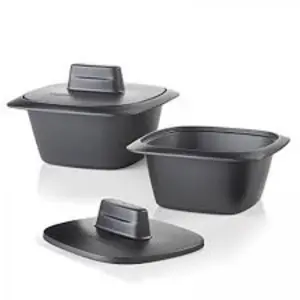 Tupperware Ultra Pro Mini 2 Cup Casserole Pans Set of 2 - Mini Loaf Pans, 4.5in x 4.5in x 3.25in, Lightweight, Stackable, Oven & Microwave Safe