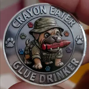 Marine Crayon Eater Funny Challenge Coin