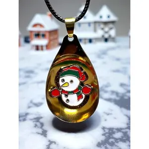 Holiday-Themed Snowman Spoon Pendant Necklace