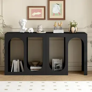 Modular Entryway Console Table with Rectangular Exterior and Curved Interior Design for Customizable Arrangements,Suitable for Study,Entrance and Living Room Furniture Storage Home Decor Modern