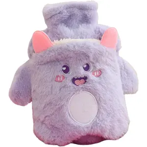 Rubber  Water Bottle with Kawaii Plush Soft Cover, 1L Cute  Water Bag for Pain Relief with Cute Cover, Cramps, Back, Neck, Feet, Menstrual Cramps