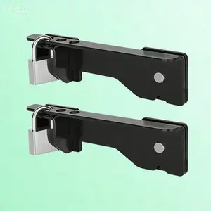 Heavy Duty 180° Adjustable Gate Latch Lock, 7.5 Inch 3 Hole Mount Carbon Steel Double Gate Latch for Outdoor Wooden Fence, Sliding Swing Open Gate and Barn Door, Rust Resistant Secure Locking Mechanism